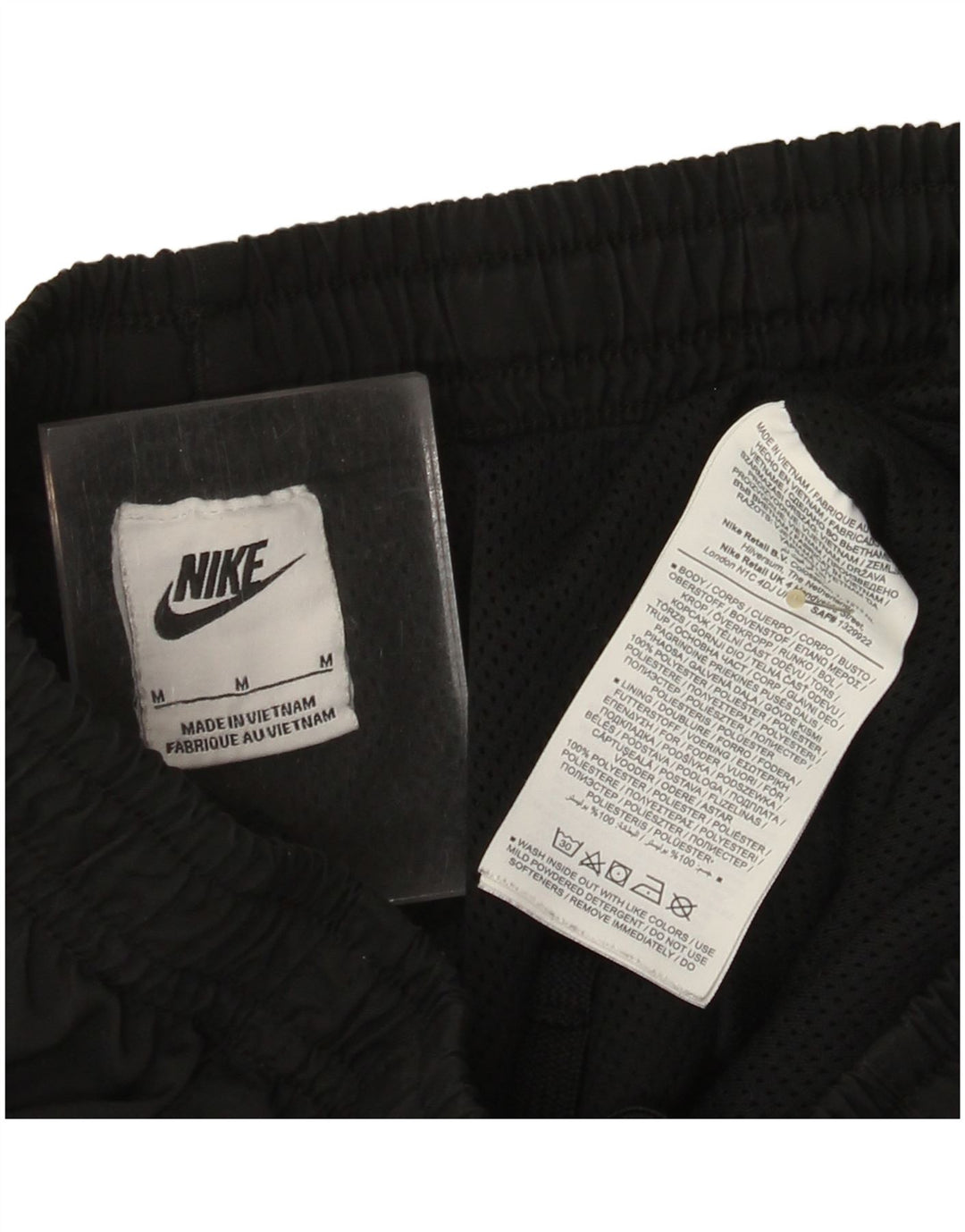 Shorts esportivos gráficos masculinos Nike médio preto poliéster