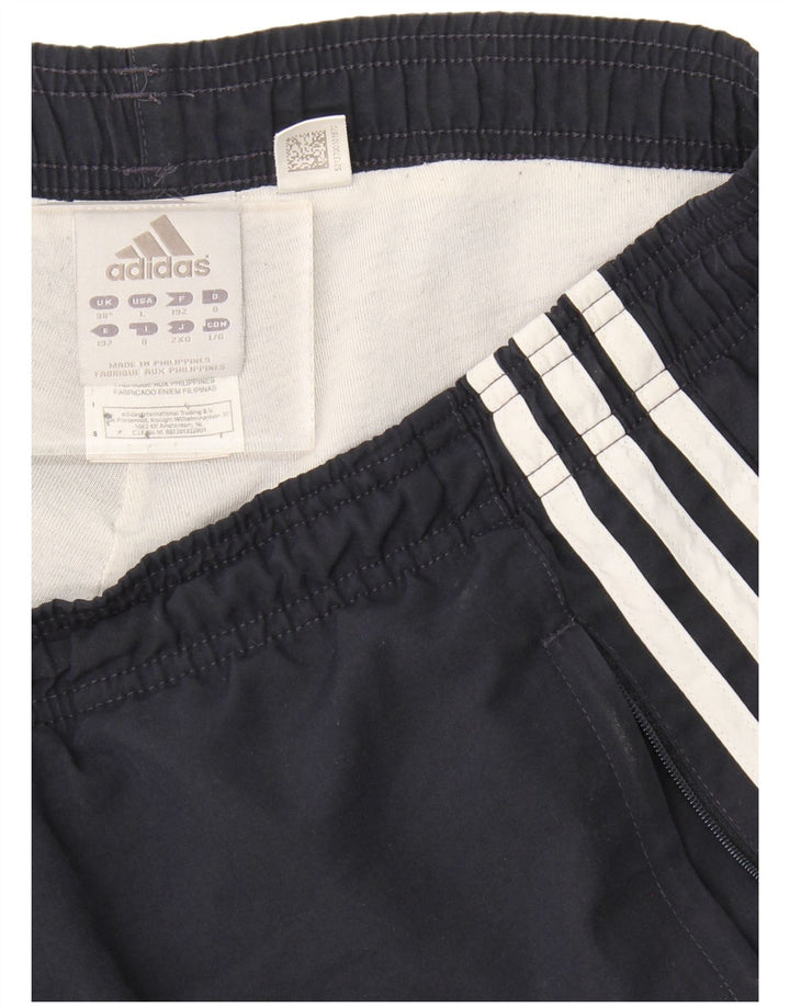 Calça de treino masculina Adidas Joggers grande poliéster azul marinho