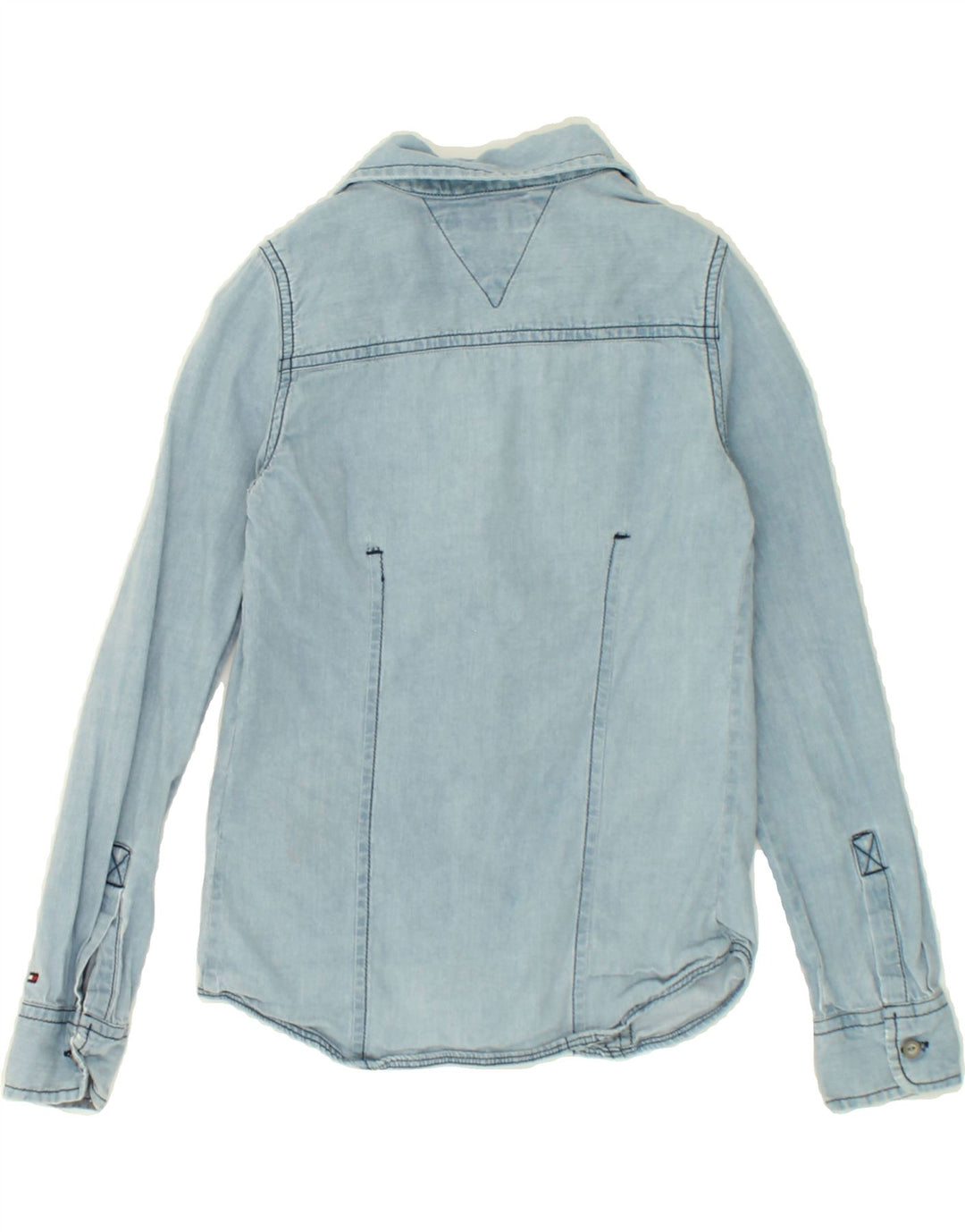 TOMMY HILFIGER Girls Denim Shirt 7-8 Years Blue Cotton Vintage Tommy Hilfiger and Second-Hand Tommy Hilfiger from Messina Hembry 