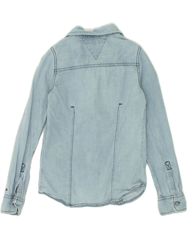 TOMMY HILFIGER Girls Denim Shirt 7-8 Years Blue Cotton Vintage Tommy Hilfiger and Second-Hand Tommy Hilfiger from Messina Hembry 