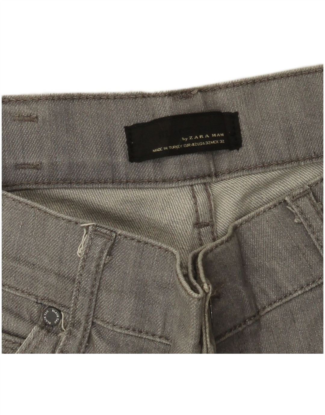 Zara Mens Straight Jeans EU 42 Grande W32 L32 Cinza
