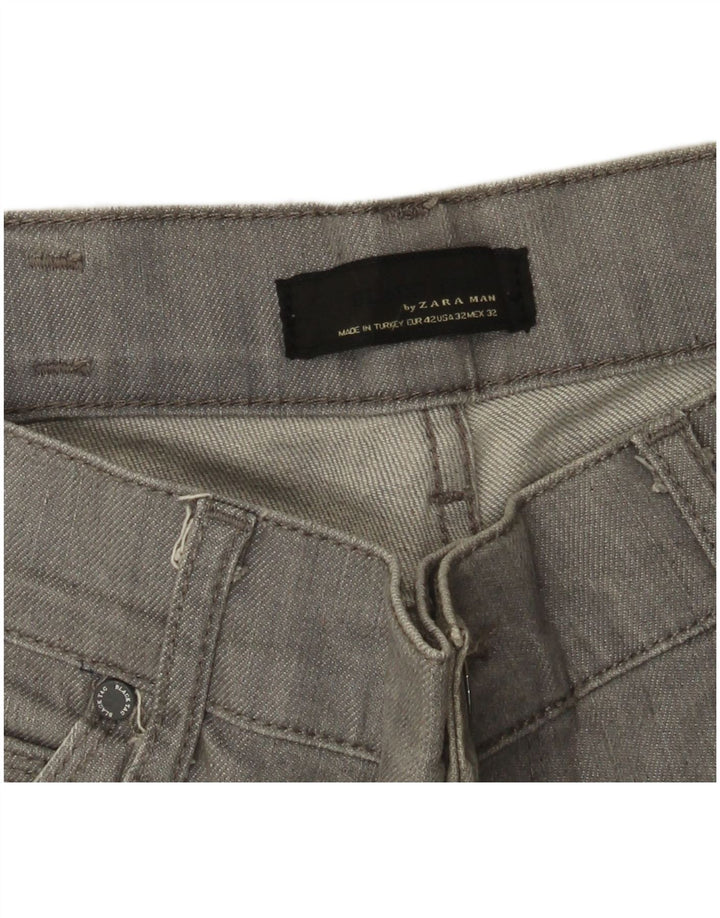 Zara Mens Straight Jeans EU 42 Grande W32 L32 Cinza