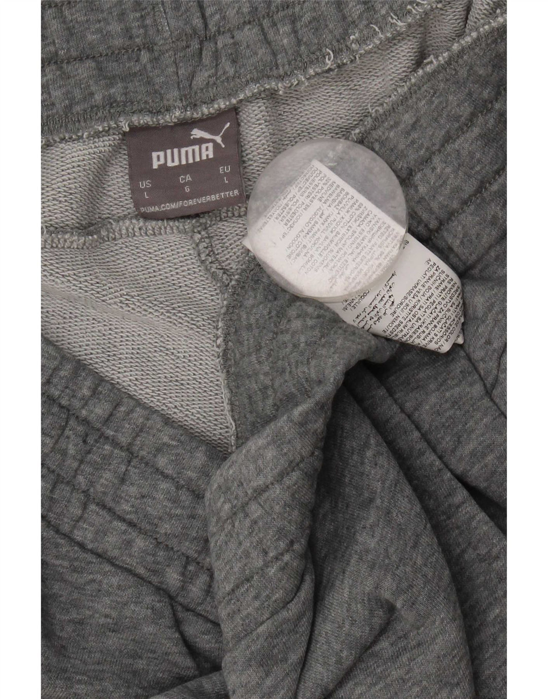 Shorts esportivos masculinos Puma grande algodão manchado cinza