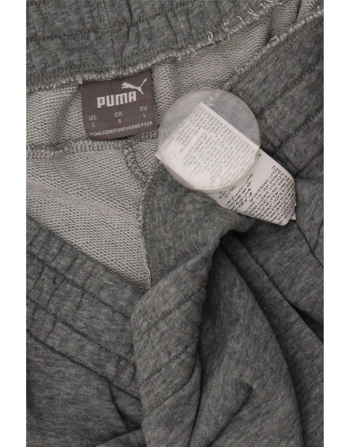 Shorts esportivos masculinos Puma grande algodão manchado cinza