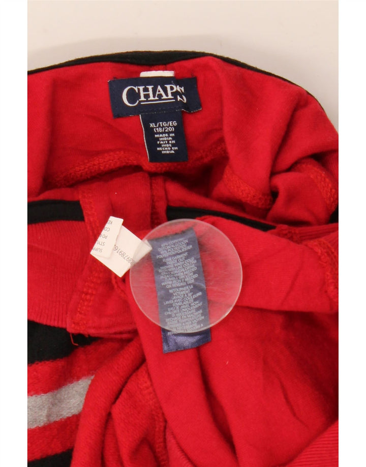Suéter CHAPS para meninos com gola e botão 15-16 anos XL vermelho colorblock