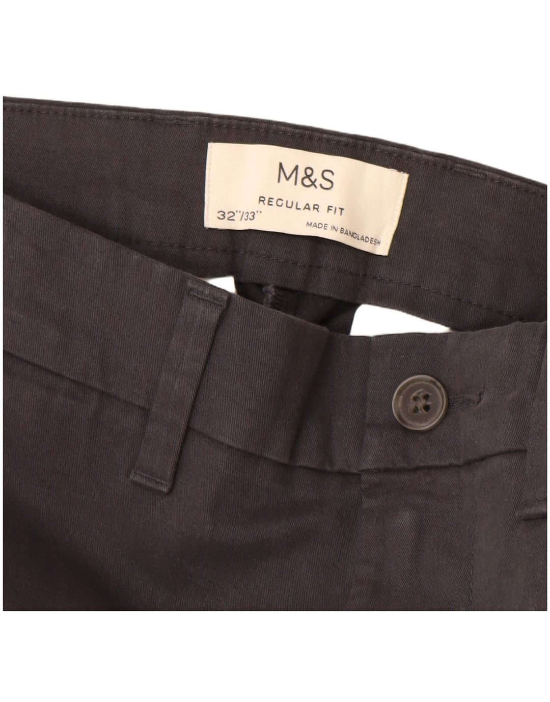 Calça chino masculina MARKS & SPENCER regular fit reta W32 L33 preta