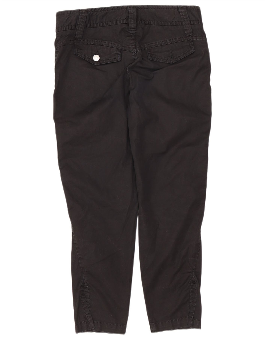 Calças cortadas finas femininas Benetton W36 L24 pretas
