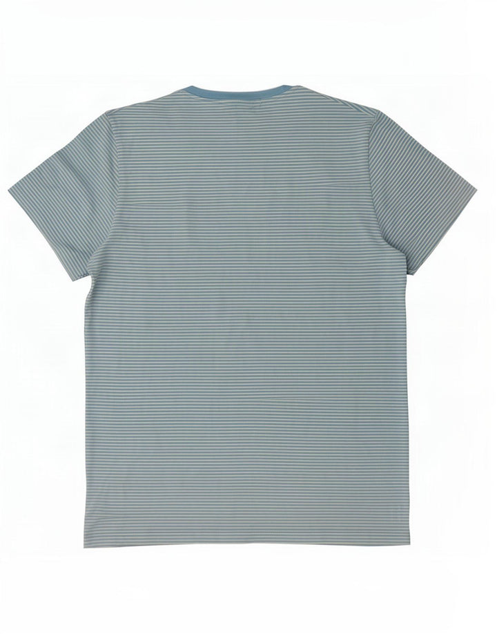 Cos Camiseta masculina regular de algodão listrado azul médio