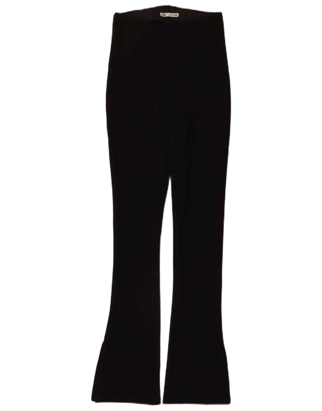 Zara Calça Feminina Flare Casual Pequena W26 L32 Poliéster Preto
