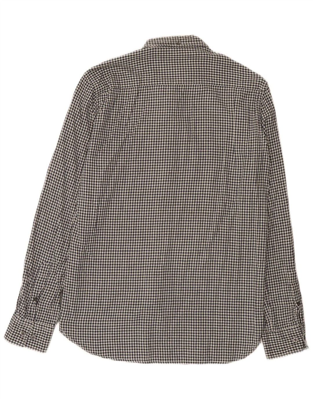 Camisa masculina French Connection de algodão guingão preto médio