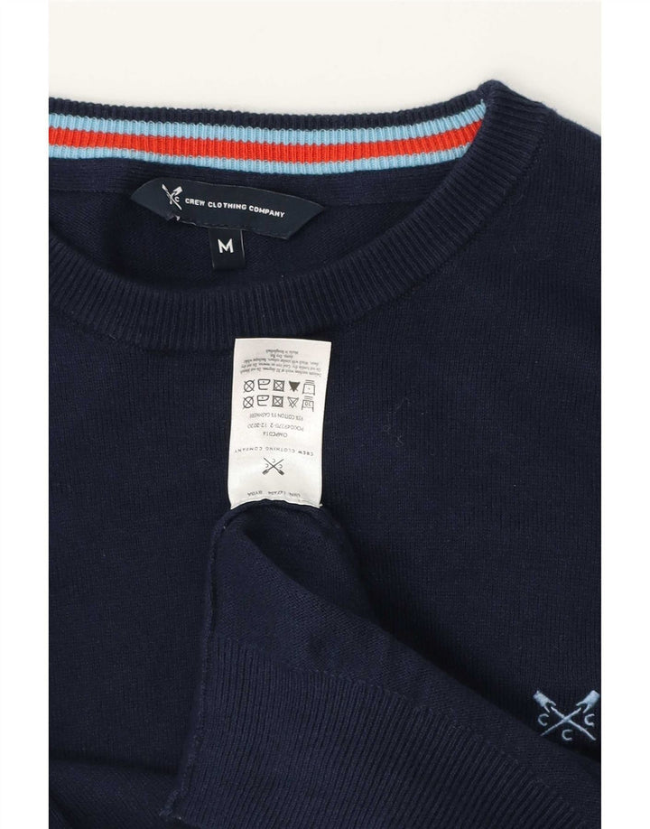 Crew Clothing Suéter masculino com gola redonda, algodão azul marinho médio