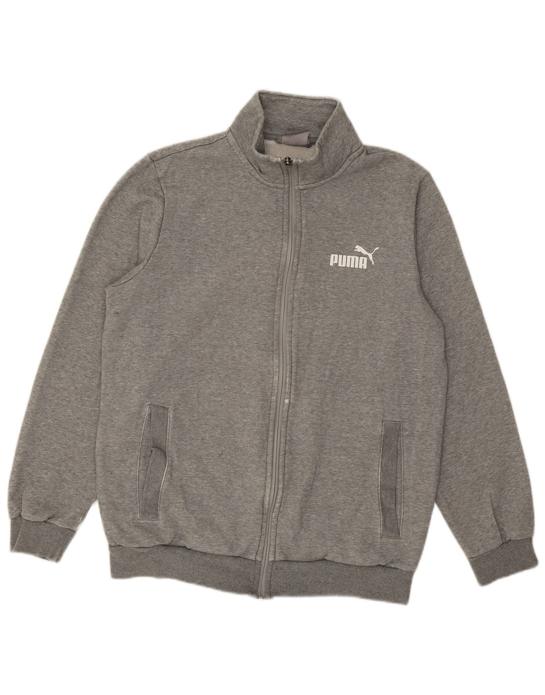 Puma Mens Tracksuit Top Jacket Pequeno Algodão Cinza