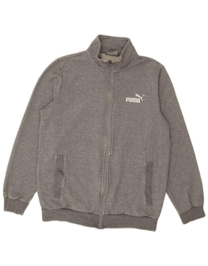 Puma Mens Tracksuit Top Jacket Pequeno Algodão Cinza