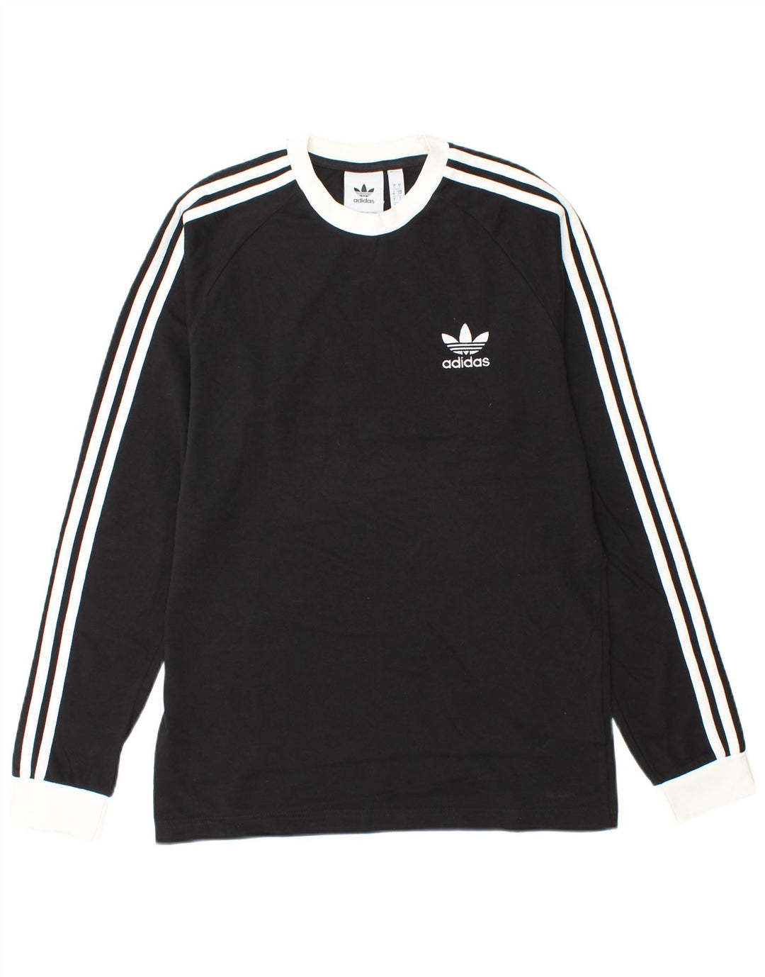 Adidas Mens Top Manga Longa Pequeno Algodão Preto