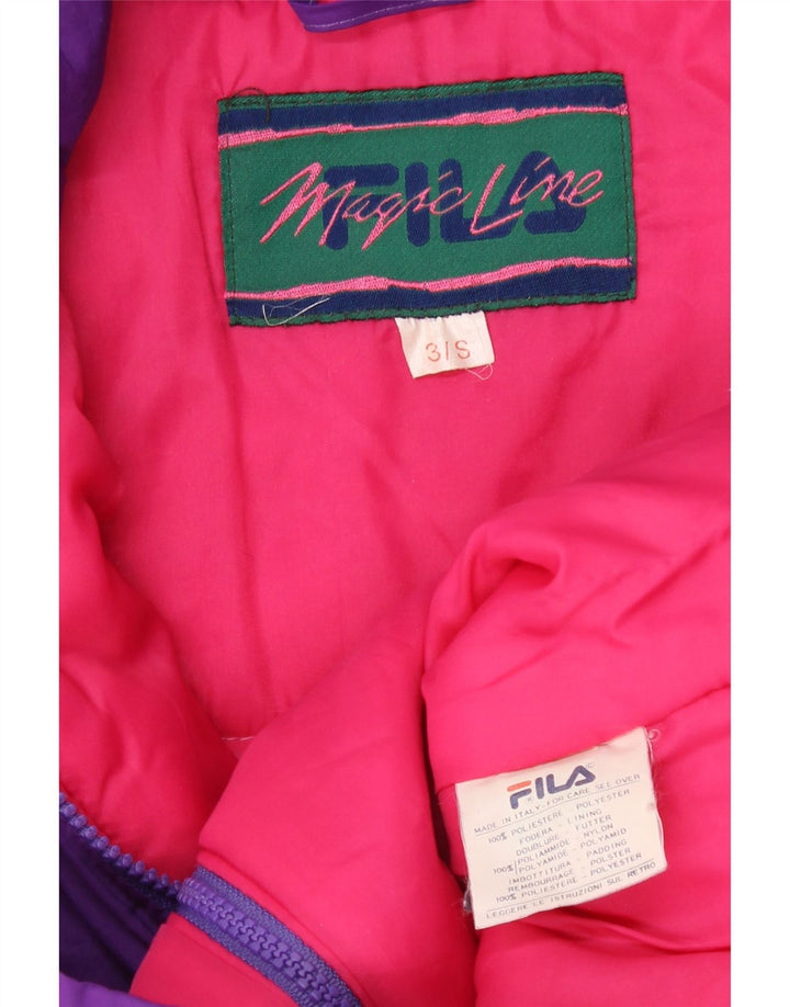 Jaqueta corta-vento masculina FILA Magic Line Loose Fit Reino Unido 36 Pequeno Roxo