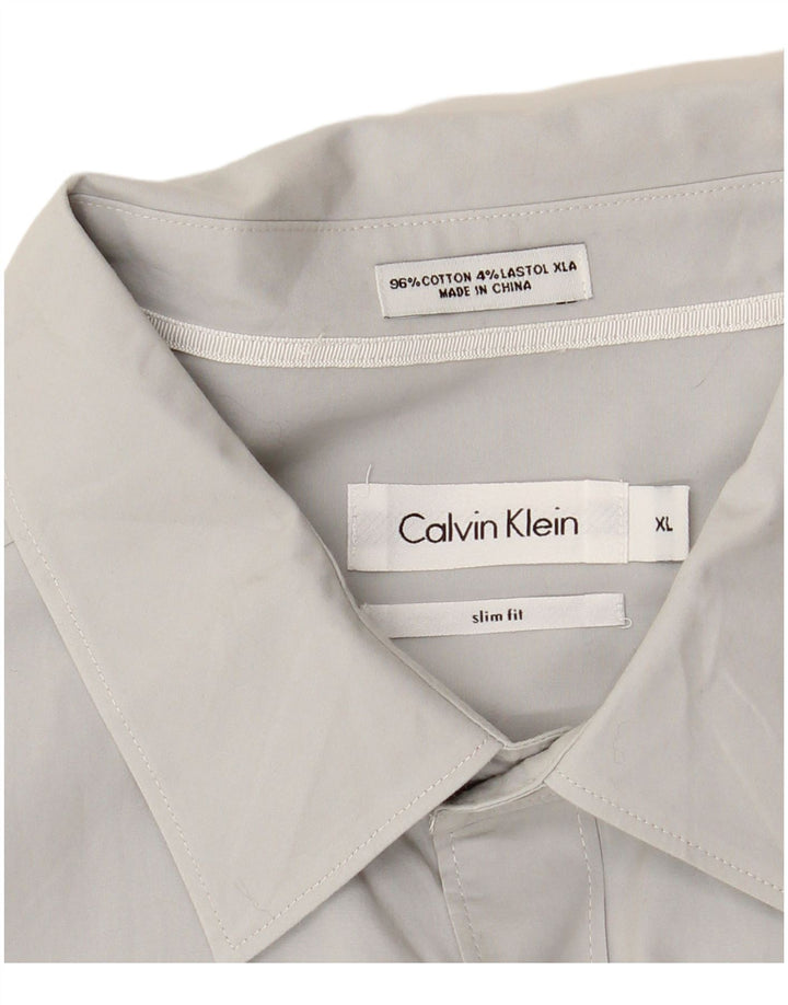 Camisa masculina CALVIN KLEIN Slim Fit XL algodão cinza