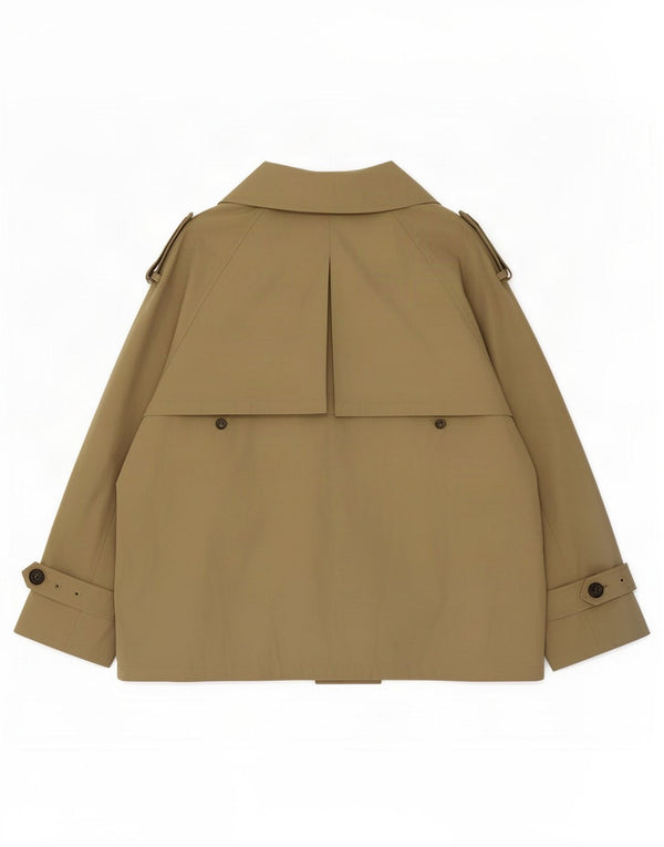 Et Vous Womens Short Trench Coat UK 20 2XL Poliéster cáqui