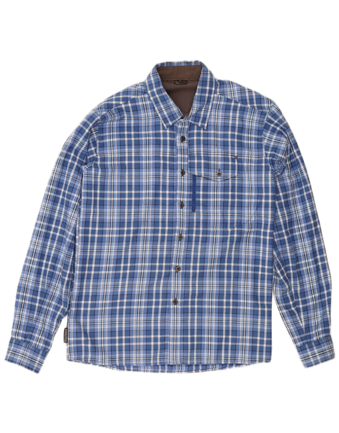 Camisa masculina de flanela SALEWA pequena poliéster xadrez azul