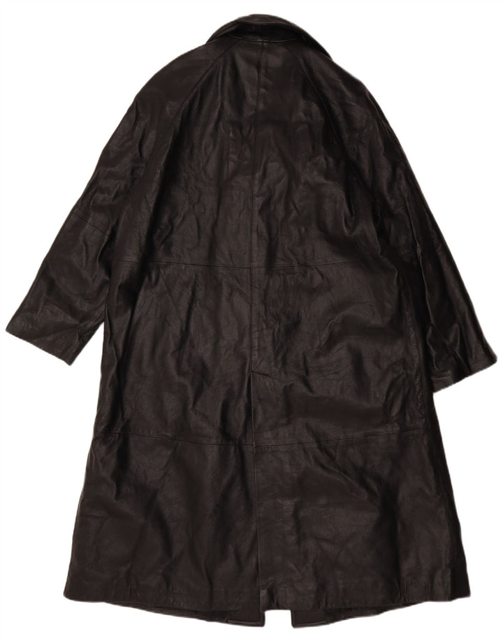 Casaco de couro feminino vintage IT 48 XL couro preto