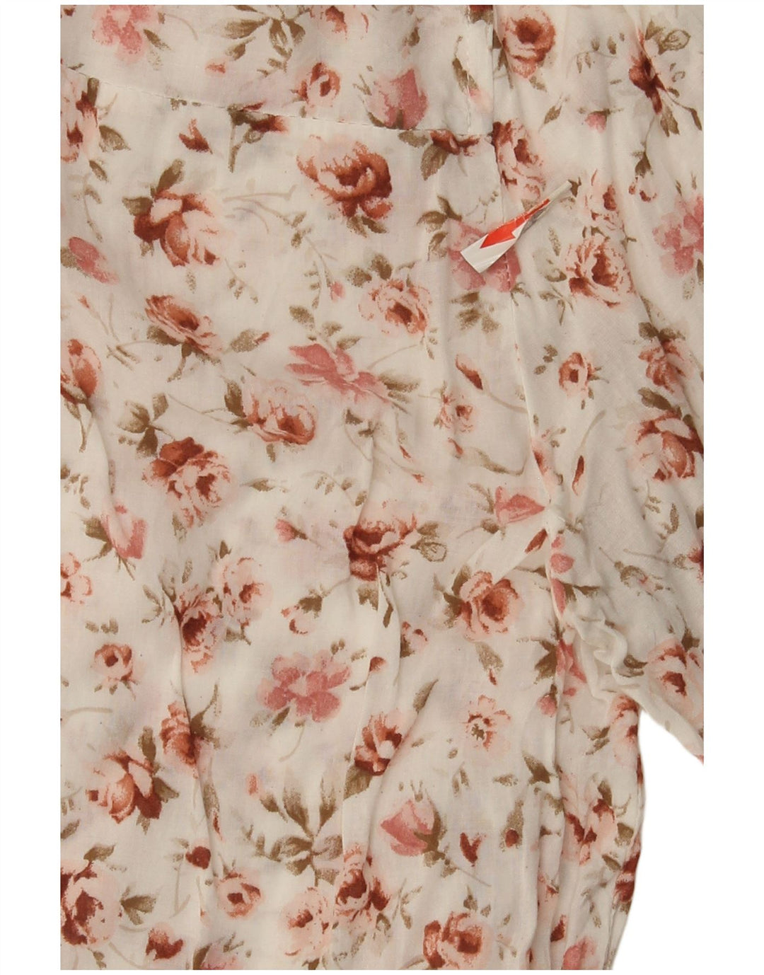 Zara blusa feminina manga 3/4 top UK 14 médio branco floral