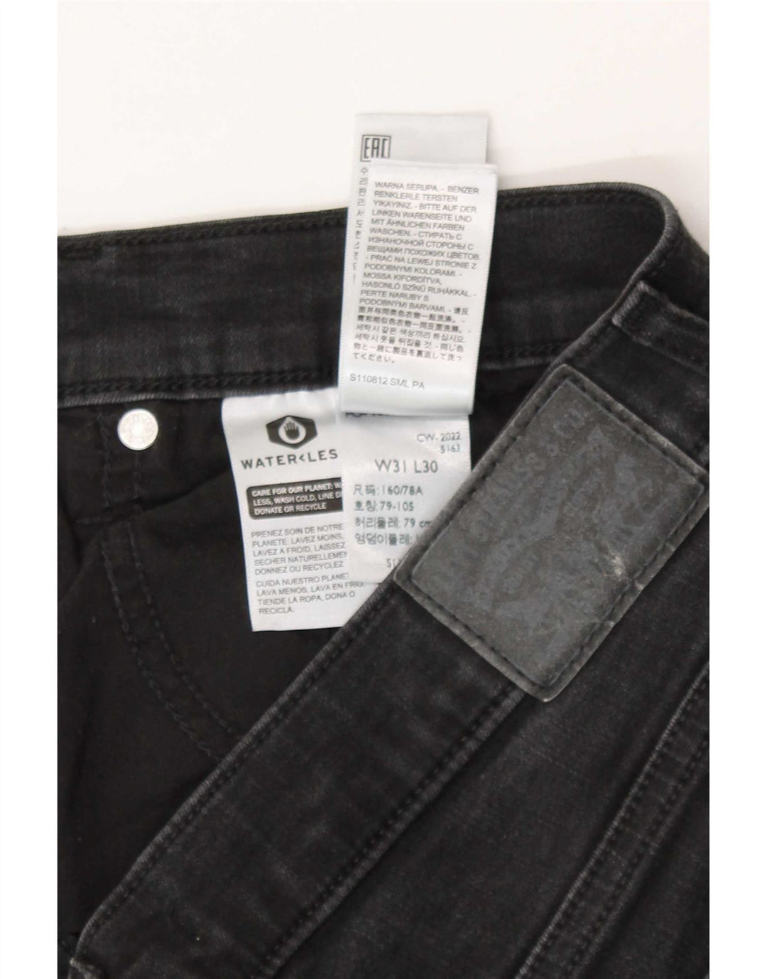 Calça jeans feminina Levi's 312 Shaping Slim W31 L30 algodão preto
