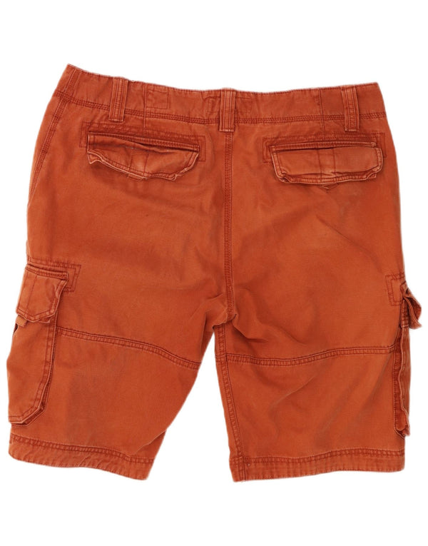 Shorts cargo masculino Fat Face W36 grande algodão laranja