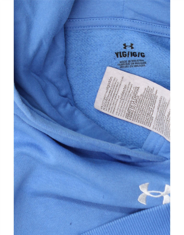 UNDER ARMOUR Girls Oversized Hoodie Jumper 11-12 Years Large Blue Cotton Vintage Under Armour and Second-Hand Under Armour from Messina Hembry 