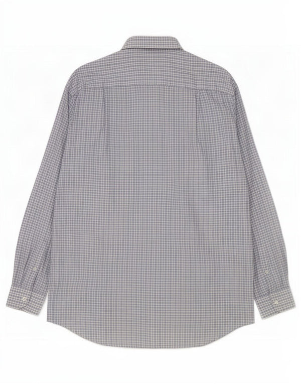 Camisa masculina de flanela Ermenegildo Zegna grande algodão xadrez azul