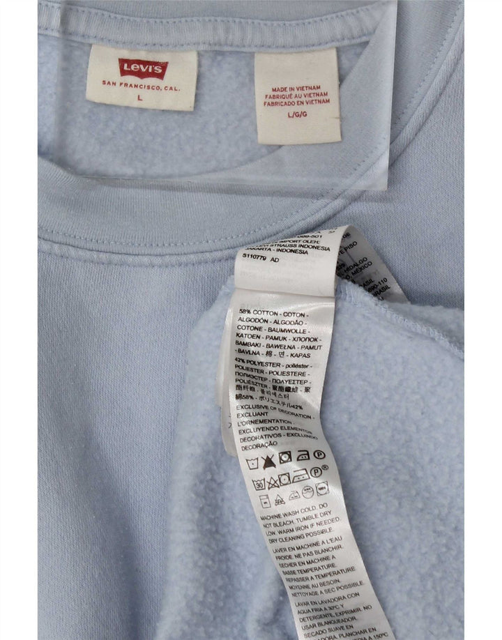 Moletom feminino Levi's Jumper UK 16 grande algodão azul