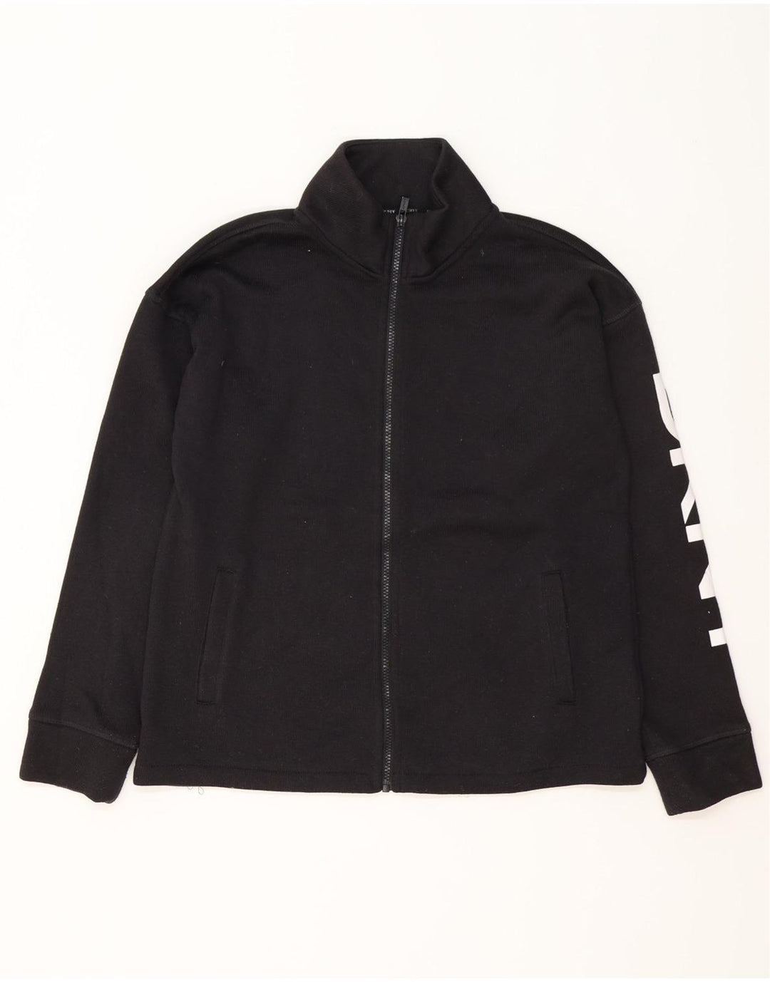 Dkny Mens Graphic Tracksuit Top Jaqueta Médio Poliéster Preto