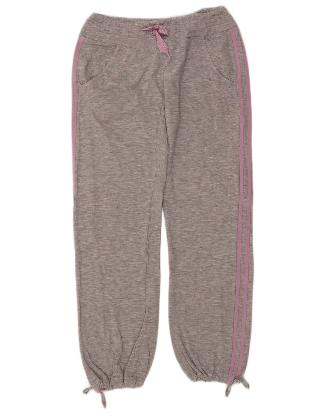 Calça de treino feminina Adidas Joggers UK 10 pequeno cinza poliéster
