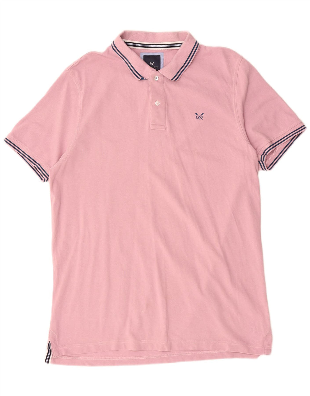 Camisa polo masculina 2XL algodão rosa da Crew Clothing