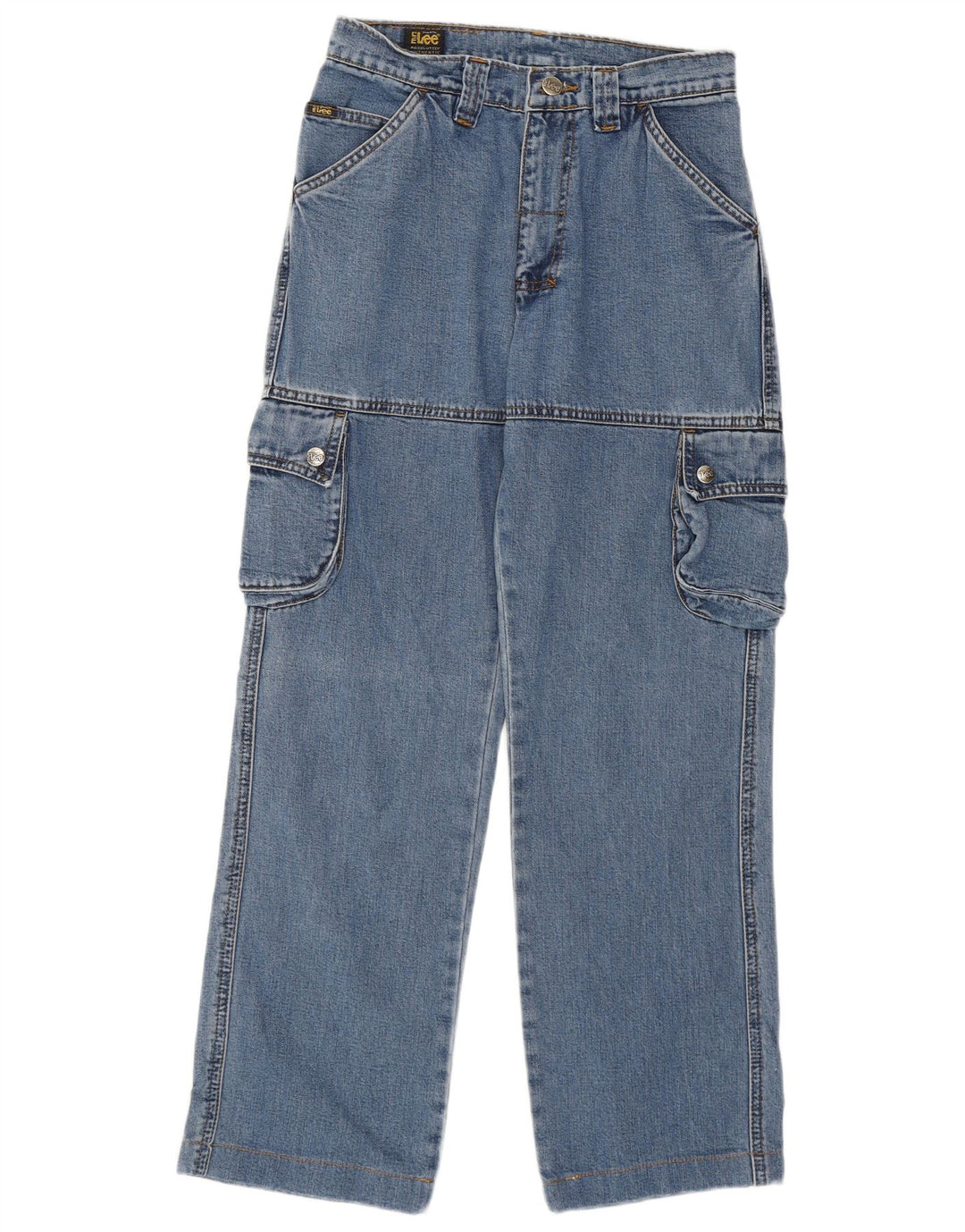 Lee Womens Cargo Straight Jeans W27 L27 Azul Algodão