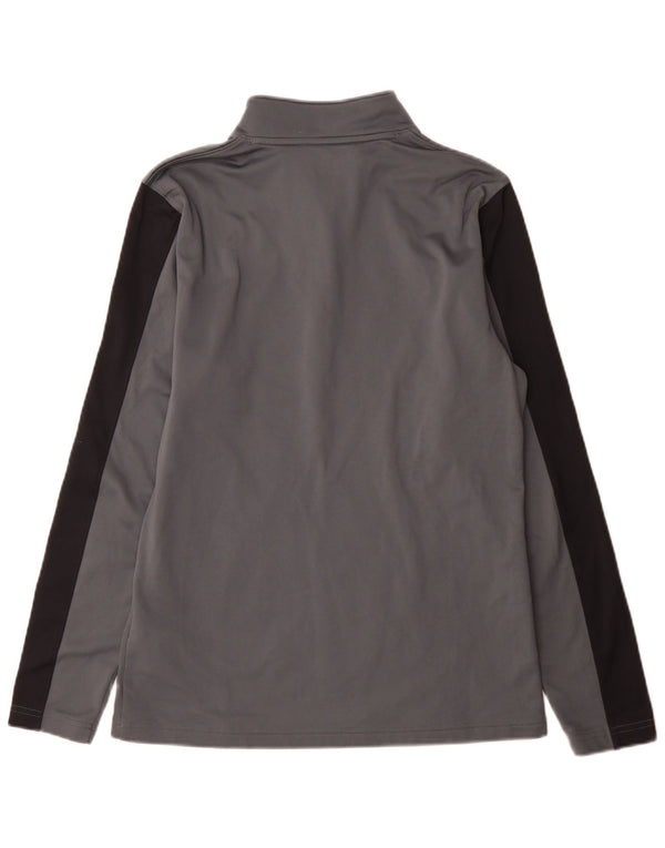 Under Armour Womens Zip Neck Regular Fit Top Manga Longa Médio Cinza Esportes