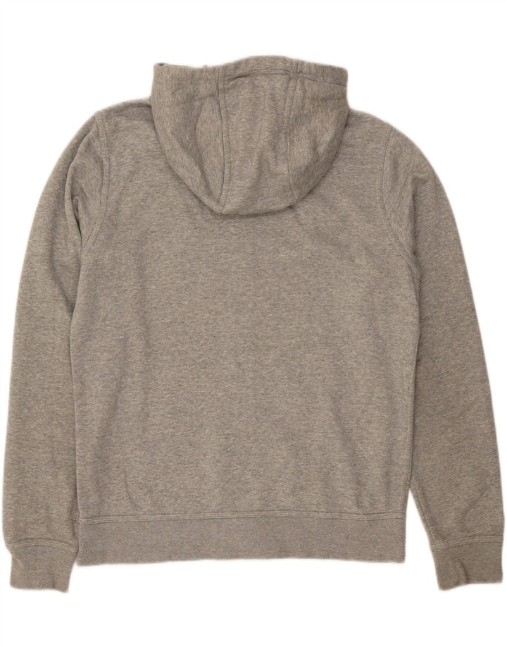 Suéter masculino NIKE com capuz e zíper cinza médio algodão