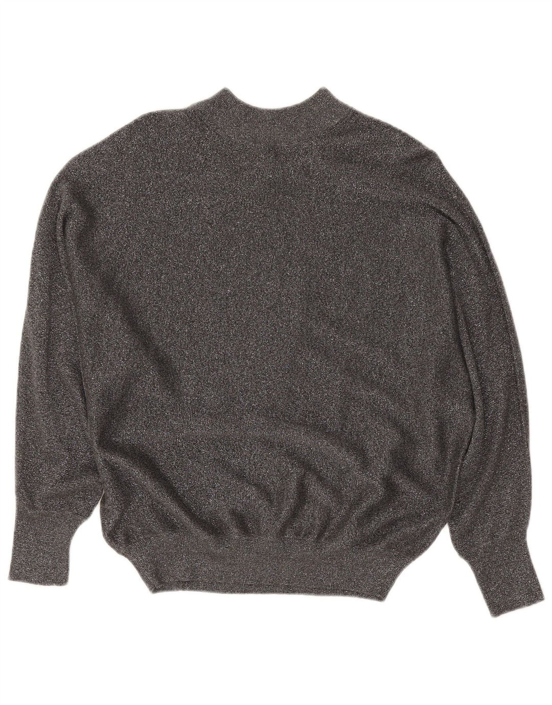 Suéter feminino Marks & Spencer com gola tartaruga Reino Unido 14 cinza médio manchado