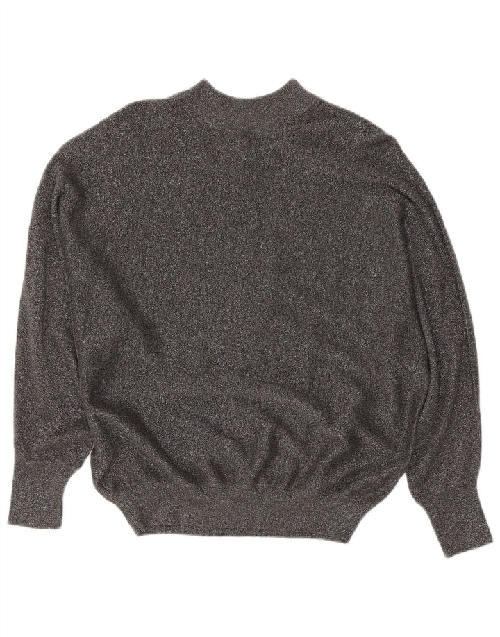 Suéter feminino Marks & Spencer com gola tartaruga Reino Unido 14 cinza médio manchado