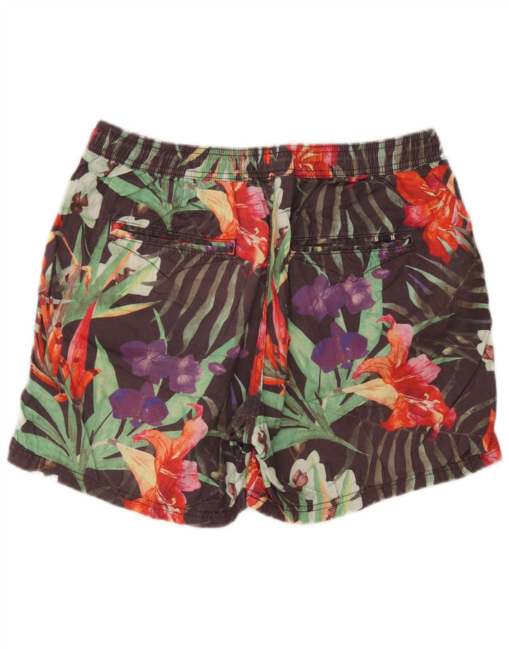 Shorts de natação masculino Jack & Jones grande algodão floral cinza