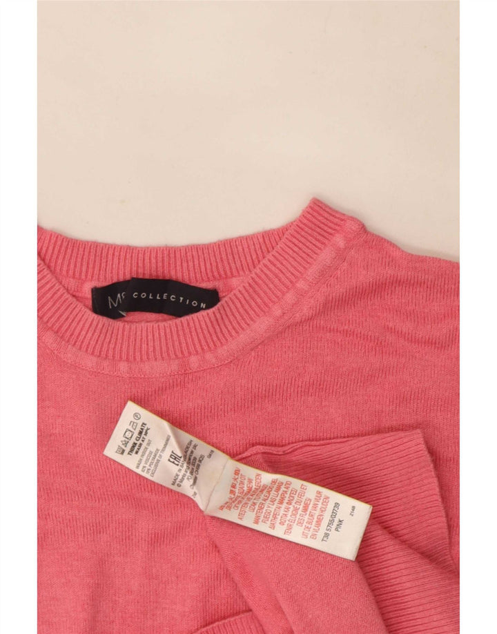 Suéter feminino Marks & Spencer com gola redonda Reino Unido 8 pequeno rosa