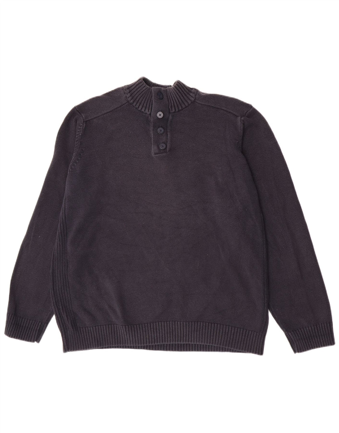 Suéter masculino Marks & Spencer Blue Harbor com botão e gola XL algodão marinho