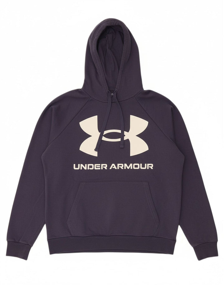 UNDER ARMOUR Suéter com capuz gráfico masculino médio algodão azul marinho