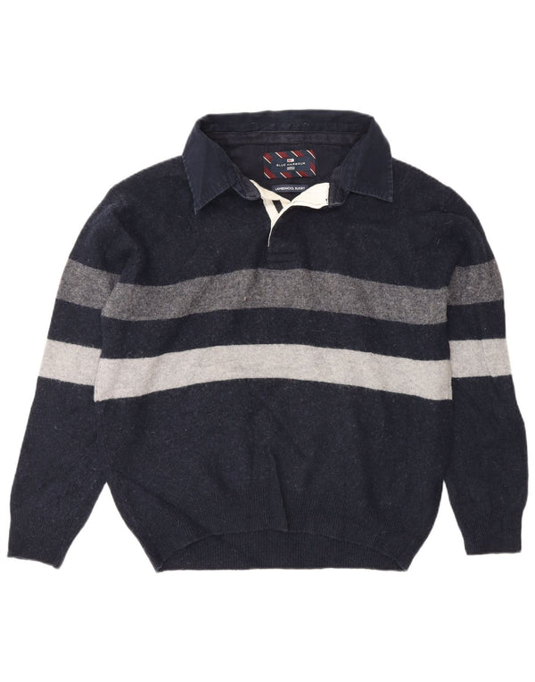 Suéter masculino Marks & Spencer Blue Harbour com gola polo azul marinho grande