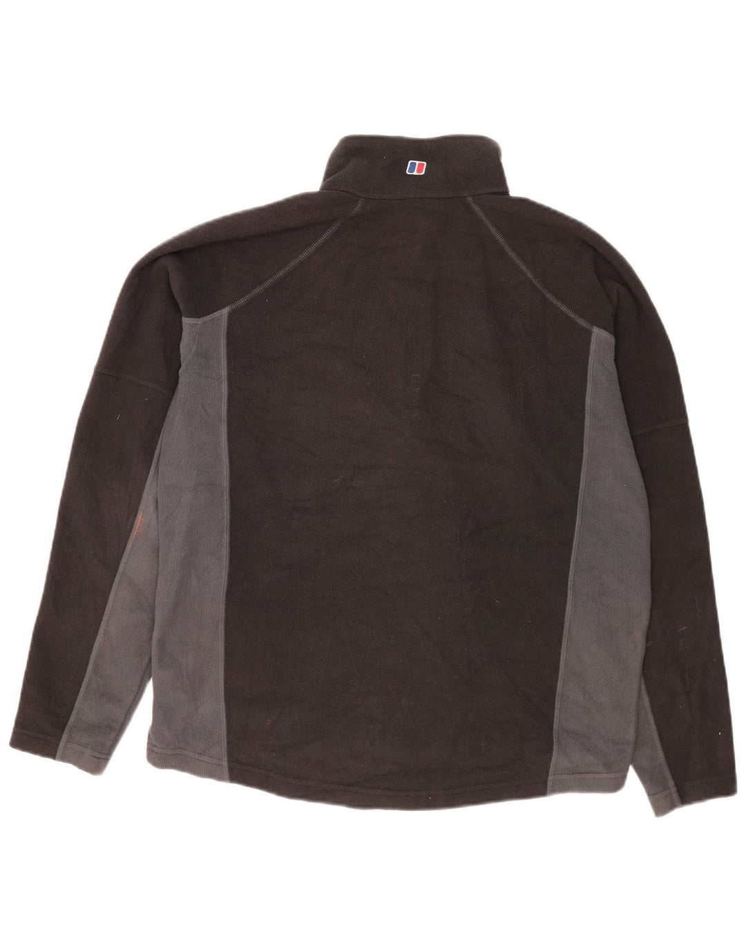 Berghaus Suéter masculino de lã com zíper e gola grande em poliéster colorblock preto