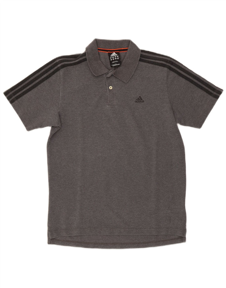 Camisa polo masculina Adidas Climalite cinza médio algodão