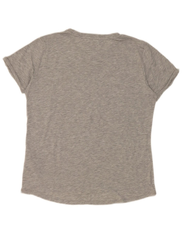 Tommy Hilfiger Camiseta feminina gráfica Top UK 10 Pequeno cinza manchado