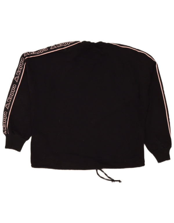 Kappa feminino Tezenis gráfico moletom jumper UK 16 grande preto
