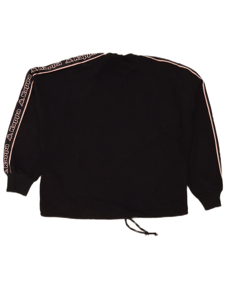 Kappa feminino Tezenis gráfico moletom jumper UK 16 grande preto
