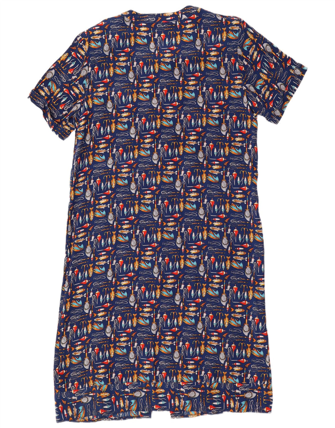 Karel vestido camisa feminino com estampa abstrata Reino Unido 14 médio azul marinho