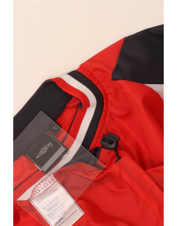 Umbro Mens Pulôver Treino Top Jacket Pequeno Poliéster Colorblock Vermelho