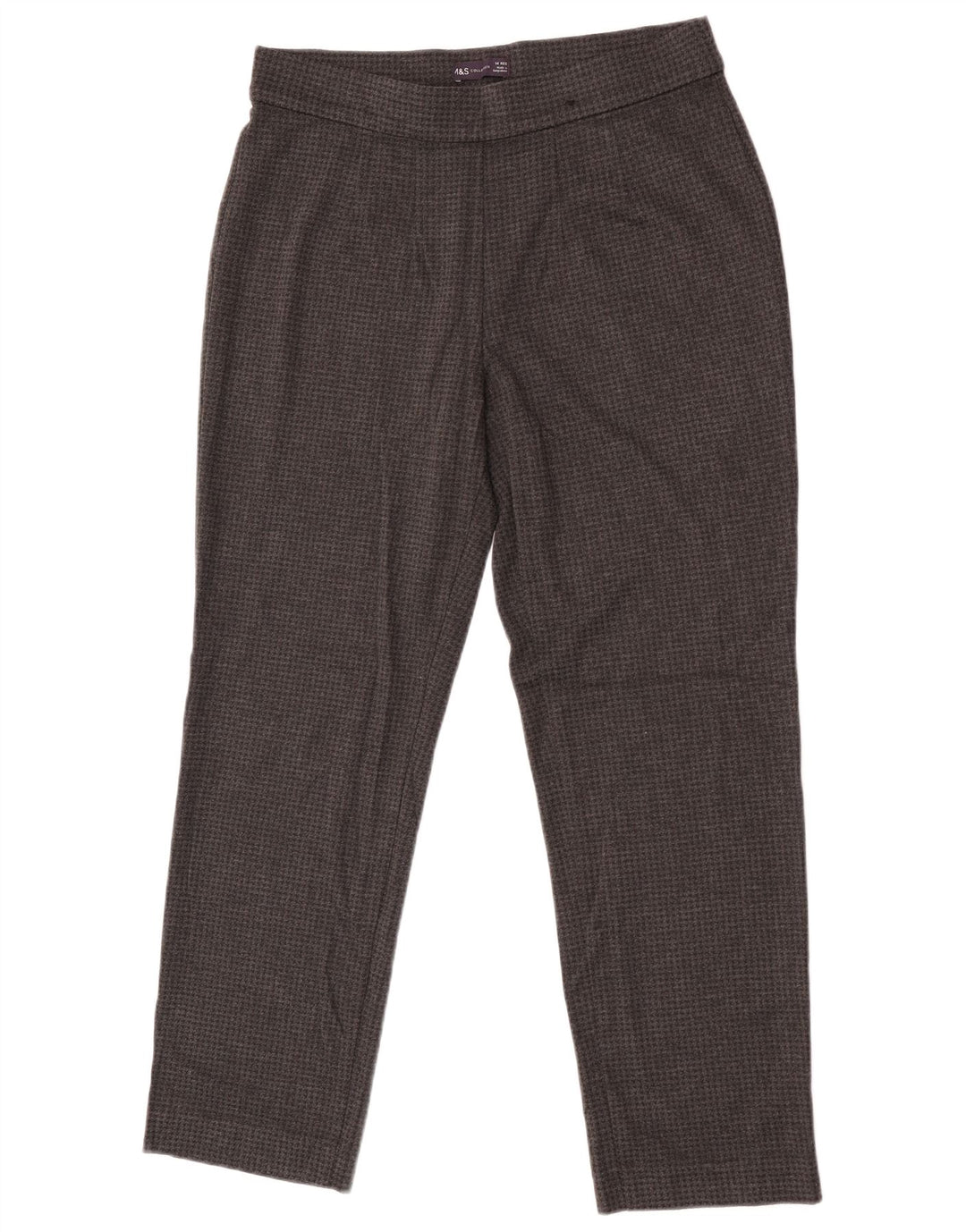 Calça feminina Marks & Spencer UK 14 grande W32 L28 cinza houndstooth